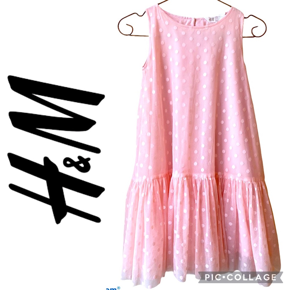 H&M Girl’s Pink Polka Dot Sleeveless Tulle Dress